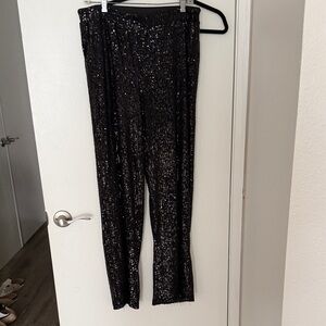 Cable & Gauge Black Sequin Wide Leg Pants